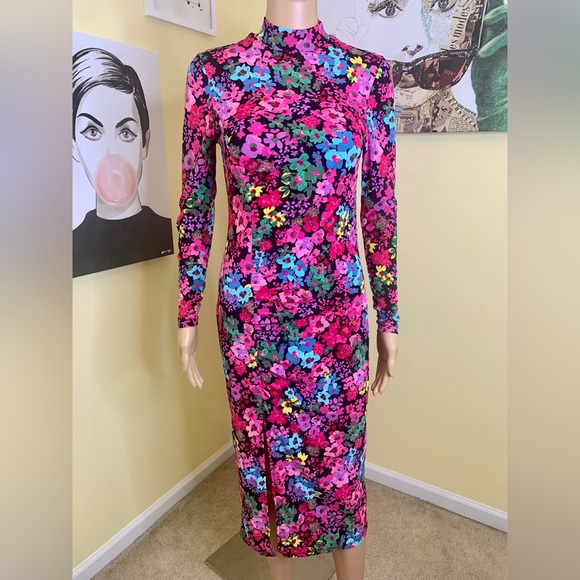 💫HP‼️💫 NWOT FUTURE COLLECTIVE - KAHLANA BARFIELD BROWN Floral Dress in Pink, XS - Picture 6 of 14